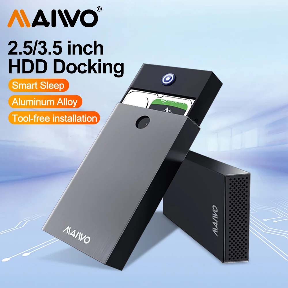 Maiwo-gabinete de Disco Rígido Externo tipo c Hdd Case do Disco Ssd sem Ferramentas para o Case do pc Sata para Usb3.0 2.5 3.5