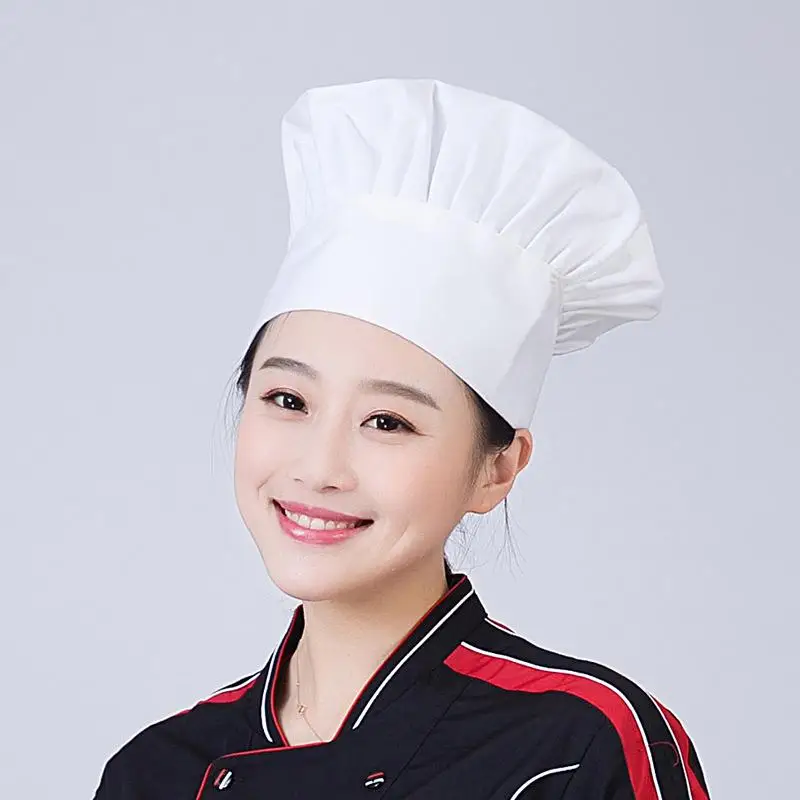 Cosplay Fashion White Chef Hat for Women Man Mushroom Cloth Top Hat