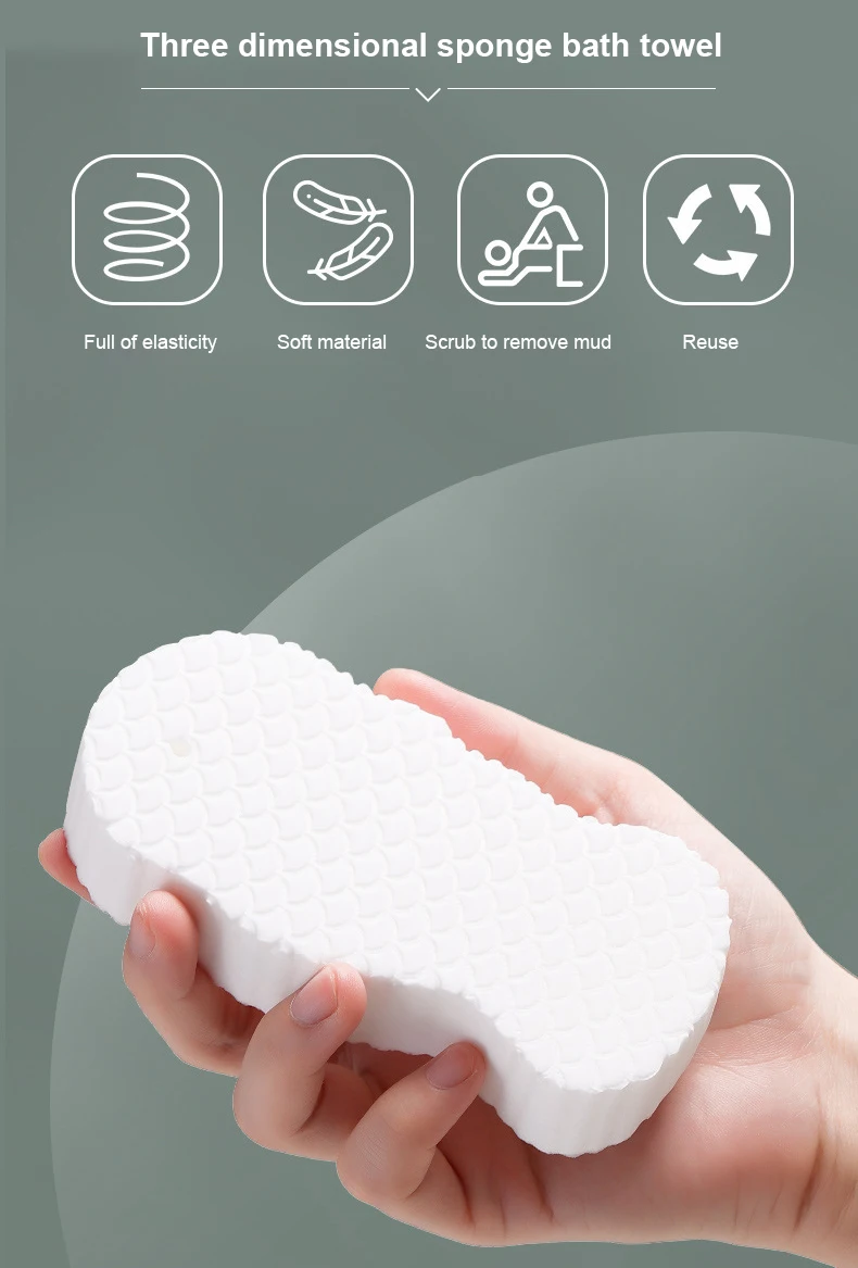 3D Sponge Exfoliating Body Scrubber Shower Brush Bathing Tools