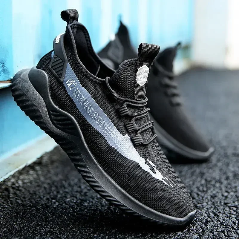 2025 Men's Woven Shoes New Fashion Spring and Autumn Leisure Walking and Running Breathable Flat Bottom Gym Sports Men Sneakers 5