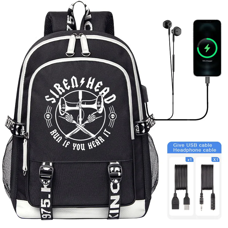 Siren head monster Children Backpack Hot Cartoon Boy Girl Student School Bags Teenager USB Charging Laptop Book Bag Mochila 4