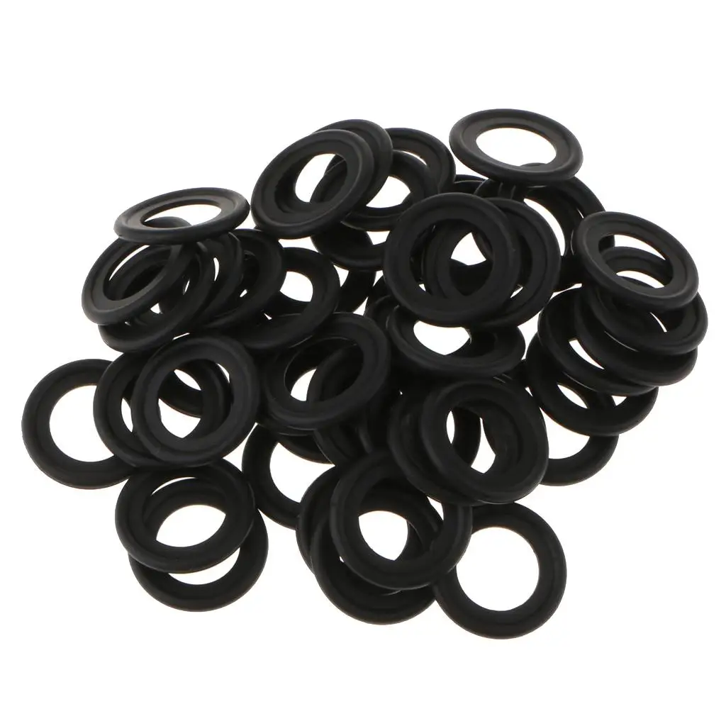 50PCS M14 Rubber Oil Crush Washers/Drain Plug Gaskets Compatible with Ford F5TZ-6734-BA