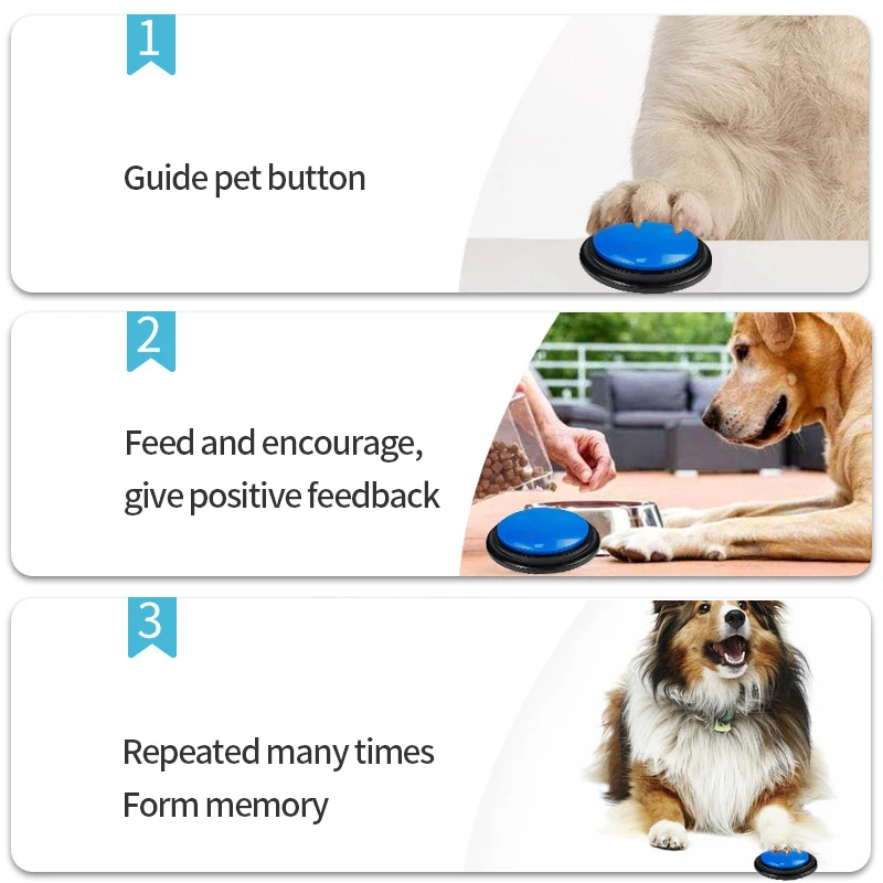 Pet Training Button Pet Sound Box Voice Recorder Talking Toy for Dog Communication Training Tool Speaking Buttons Dog Training