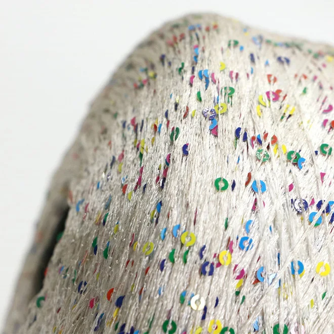 Summer Sequins Yarn for DIY, Shiny Glitter, Sparkle Crochet Thread, Hand Woven Rag, Knitting Sweater, Blanket Yarn, 700m, 100g 6