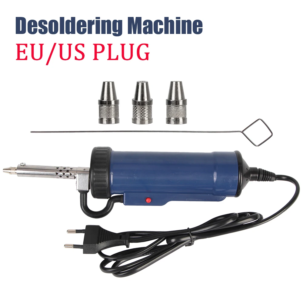 Desoldering suction pump Automatic Tin Sucker 3 Suction Nozzle ADT03 EU/US Plug Portable Electric Vacuum Soldering Remove Machine