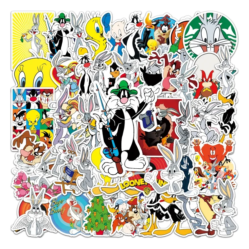 Animation Bugs Bunny 50PCS sticker Mobile laptop Car Waterproof DIY decorative Graffiti Stickers for Chirldren kids gift