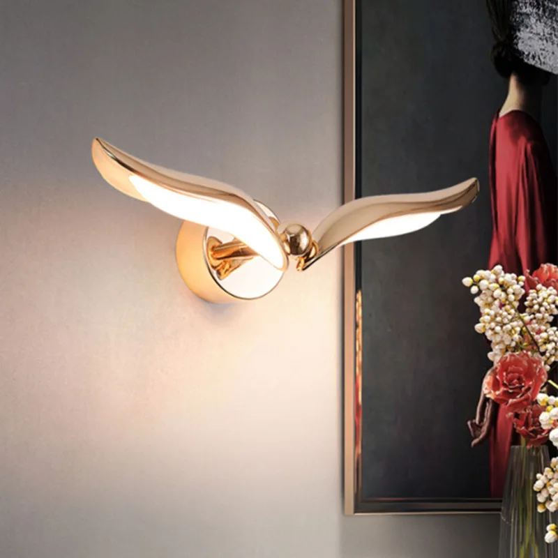 

Nordic Seagull Led Wall Lamp Bathroom Mirror Light Indoor Lighting For Bedroom Decor Mirrors Vanity Bedside Sconce AC90-260V