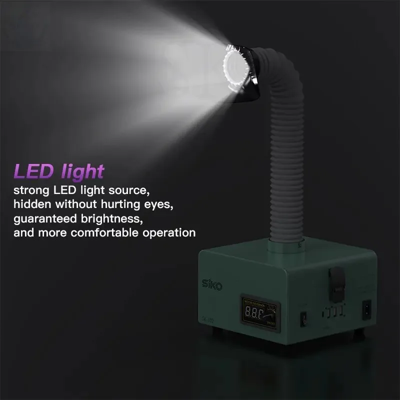 SK-102 연기 추출기 150W 납땜 연기 추출기, 3단계 필터 및 조각 DIY 용접용 LED 강력한 흡입 정수기