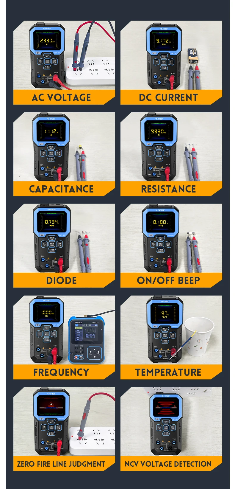 DMT-99 Digital Multimeter 9999 Auto Range,Resistance Capacitance Frequency Tempe