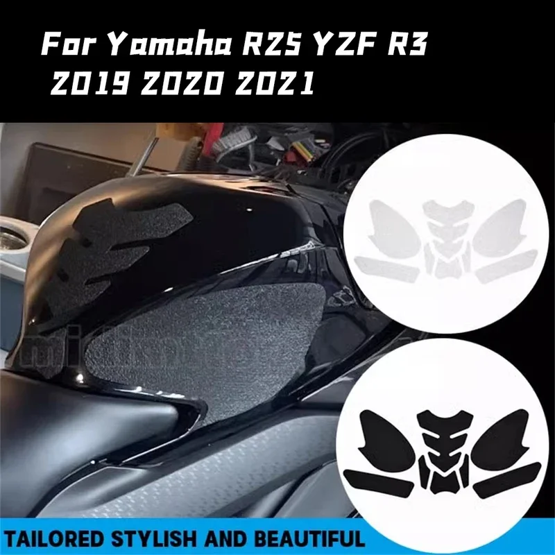 thumbnail interactive-video image 1 of Motorcycle Side Tank Pads For Yamaha YZF-R3 (2015-2018) - Scratch Protection & Grip Mats 1 of 9