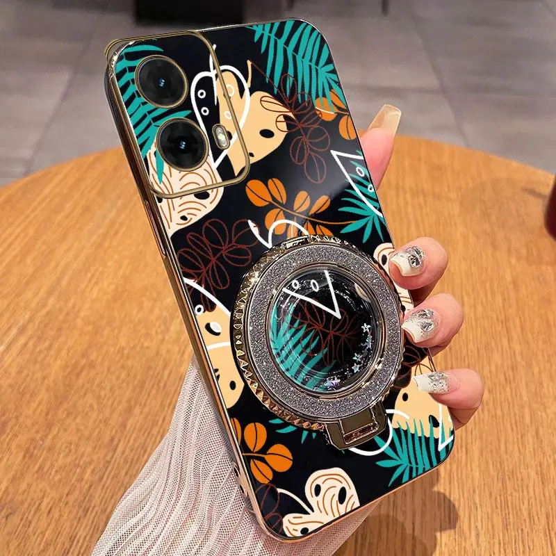 Luxurious Leaf-Patterned Plating Phone Case in G85 Line Design