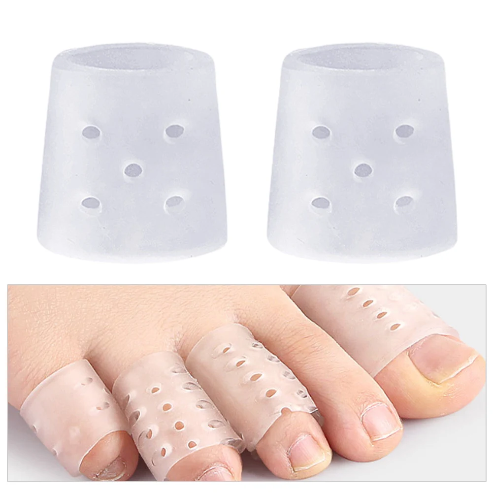 발가락 보호대 탄성 실리콘 발가락 커버, 통기성 발가락 튜브, Bunion 옥수수 망치, 발가락 물집 굳은살용, 10 개
