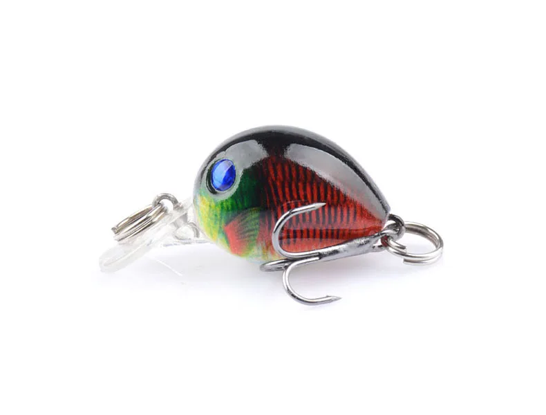 1 Stück / 9 Stück 3,3 cm / 2 g Neuer Karpfen-Wobbler Crankbait mit BKK Einzelhaken, Rock Luya Laser Kunstköder „Little Fat Man“, schwimmend – Detail 13
