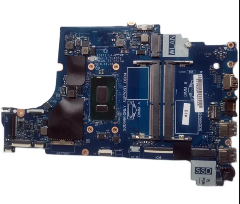 

For Dell Laptop 3581 3481 3584 3781 Laptop Motherboard. CPU: I3 7020u Mainboard 100% Tested LA-G714P/LA-G712P