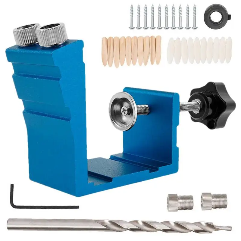 

Dowel Drill Joinery Kit 15 Degree Holes Puncher Locator Dowel Drill Joinery Kit With Drill/Wrench/Drill Bit Adapter Woodworking