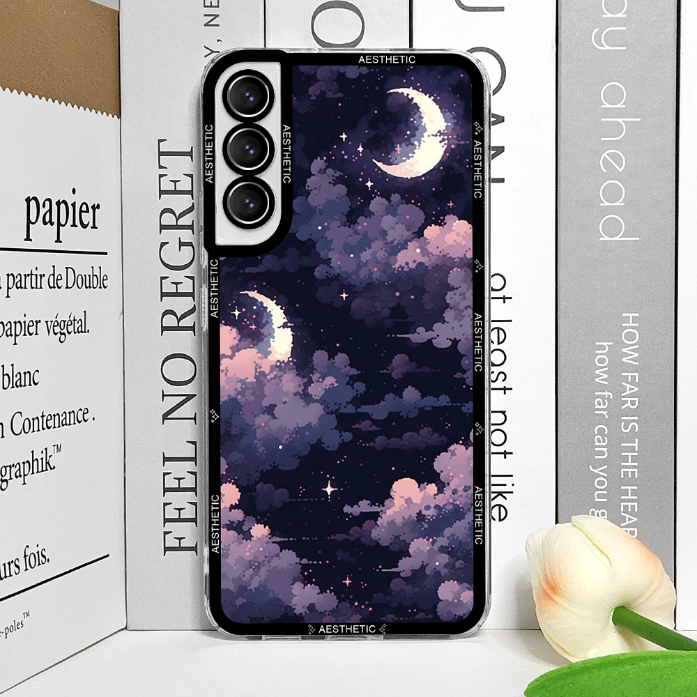 Beautiful Y2K Aesthetic Clouds and Moon Phone Case - Soft Cover