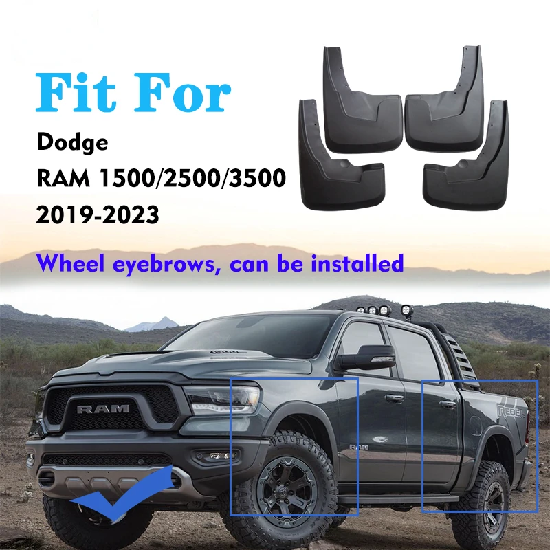 

For Dodge RAM Pickup 2019-2023 1500 2500 3500 Mudguard Fender Mud Flap Guards Splash Mudflaps Car Accessories