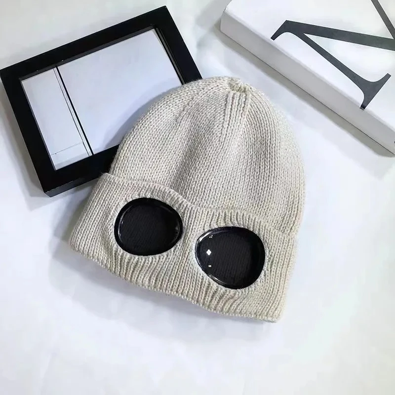 Unisex-Strickmütze für Herren und Damen mit Schutzbrille, winddicht, Winterwärmer, Skimützen, weich, warm, rutschfest, Gehörschutz – Detail 6