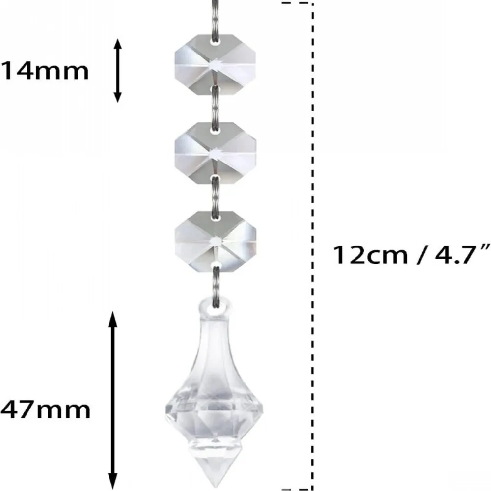 Simulate Ice Cone Acrylic Snowflake Pendant Crystal Diamond Transparent Crystal Hanging String 5pcs Festive Atmosphere