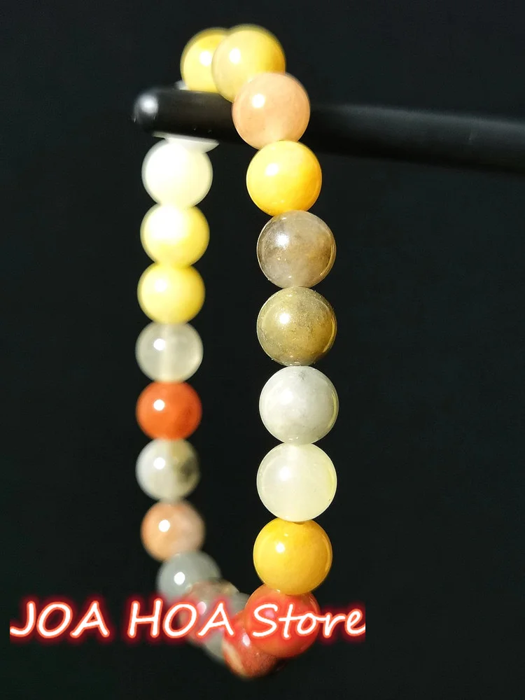 

Explosive Style Golden Silk Jade Color Handring String Bracelet Selected Round Beads Bangle Fine Jewelry