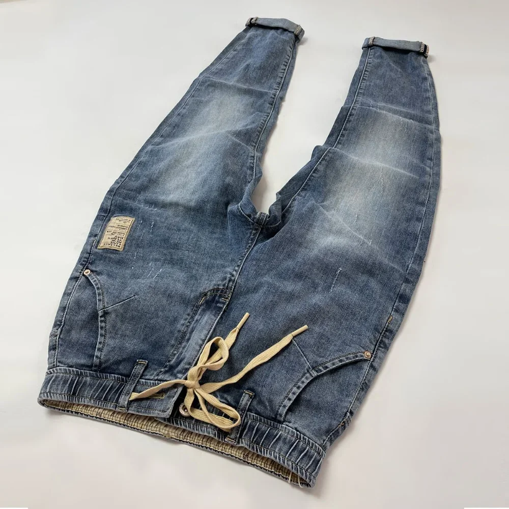 2024 Straight Stretch Denim Men's Business Casual High Waist Jeans men clothing Classic Fashion Slim y2k streetwear pants