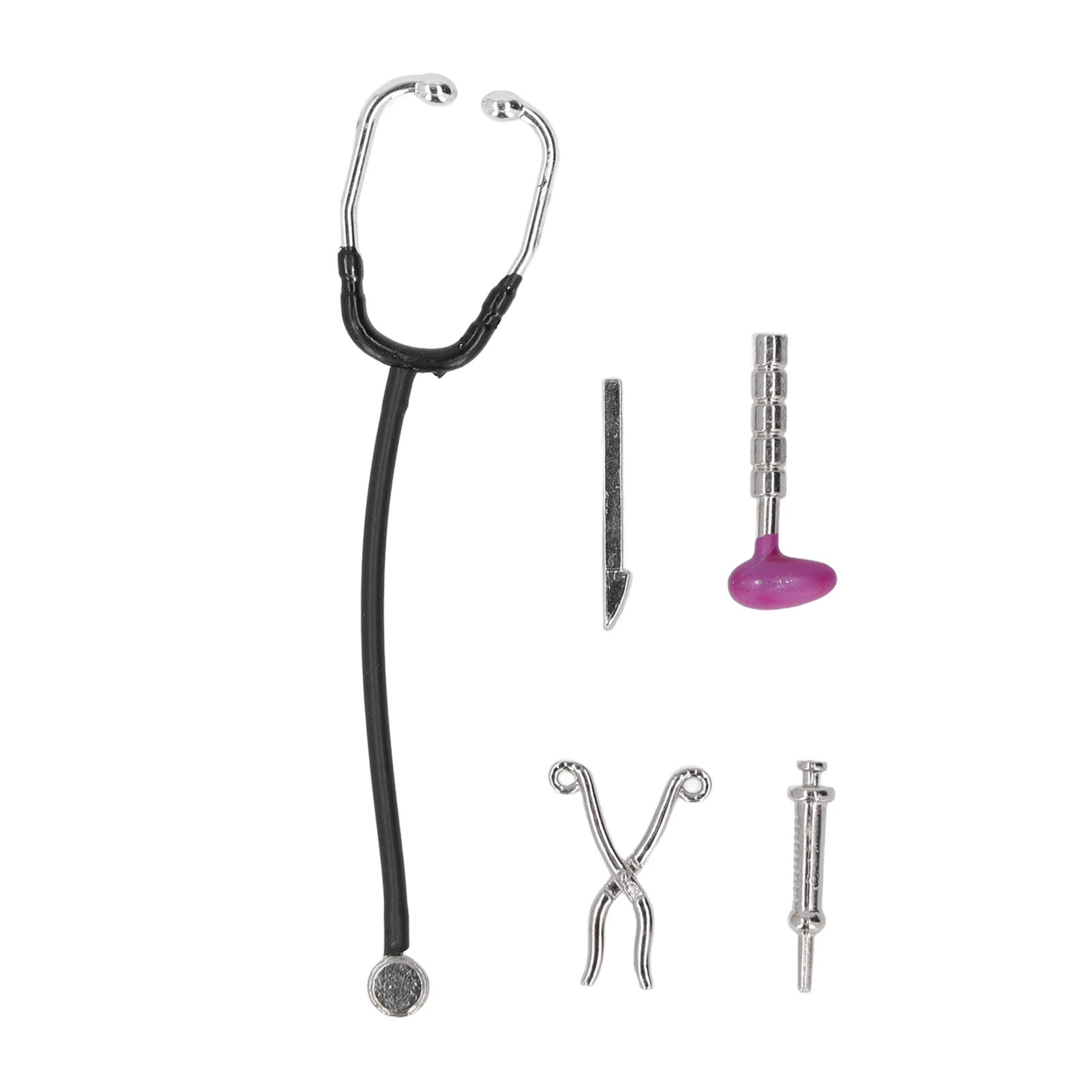 

5Pcs 1/12 Dollhouse Miniature Accessories Mini Stethoscope Syringe Scalpel Simulation Doctor Tools Model Doll House Decor