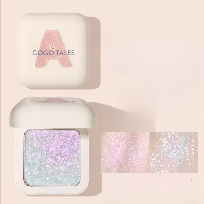 Piccolo Quadrato Bianco Ad Alta Luce Contorno Compatto Glitter Viso Schiarente Fata Purè Di Patate Polarizzato Naturale