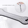 31.5cm Silvery PU Leather Paddle Riding Crops Flogger Horsewhips Grid Pattern Spikes Leather Spanking Paddle 3