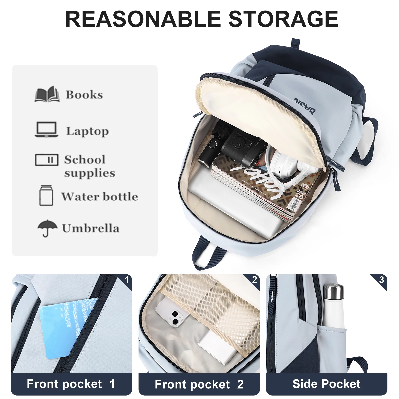 Large Laptop Backpack, Children School Backpack for Teens Boys Girls, Men Women's Portable Backpack, 15.6inch School Bag College