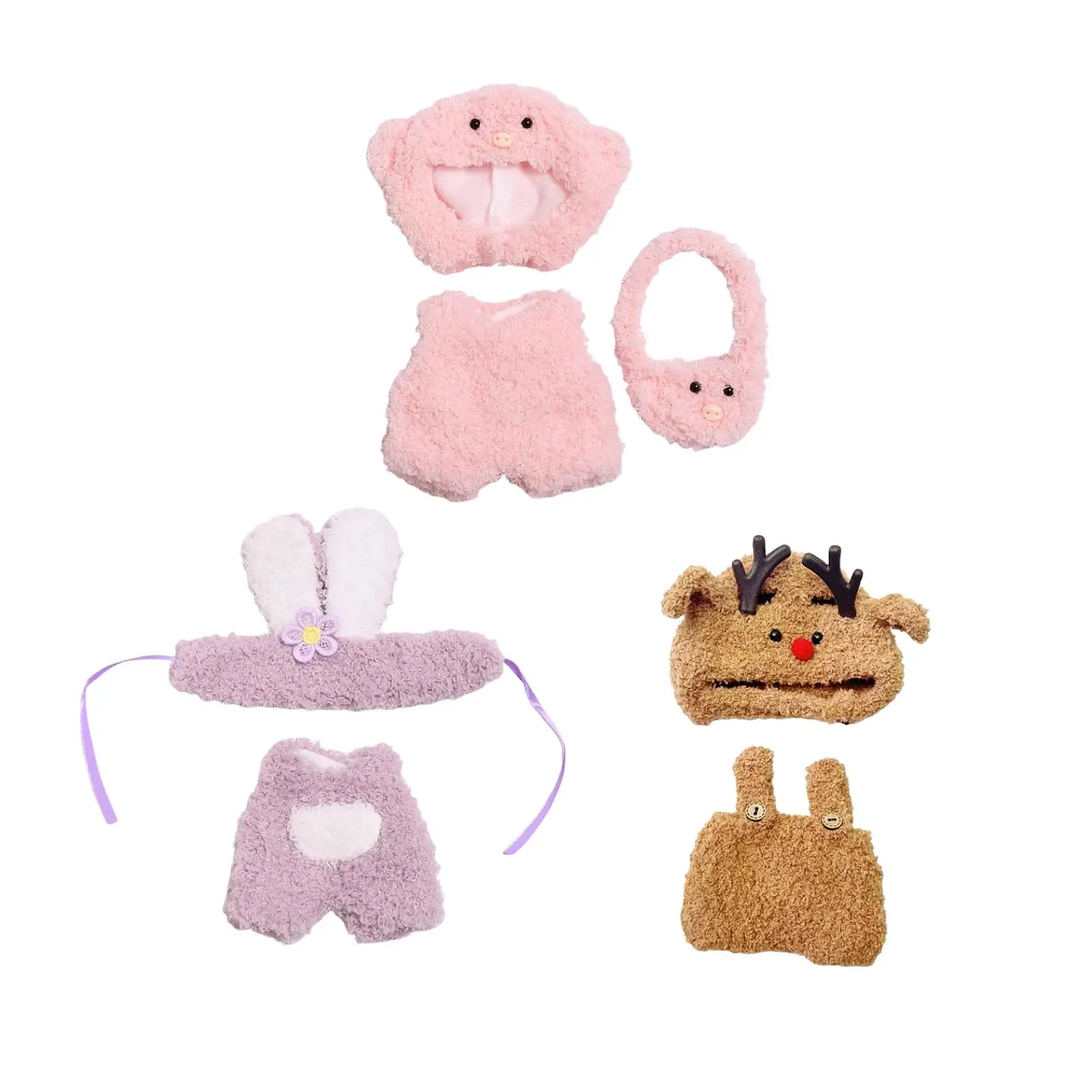 Doll Clothes Plush Doll Accessories DIY Stylish Doll Outifits for 17cm Dolls