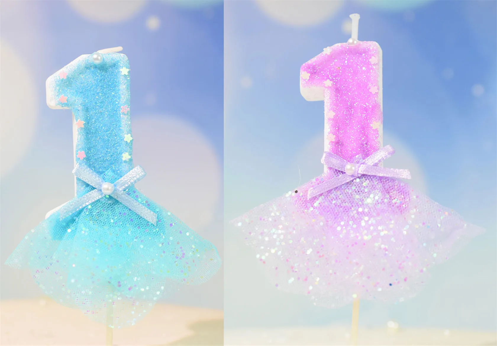 

Princess Birthday Glitter Purple Blue Candle Cake Topper Wedding Bow Pearl Decoration Sweet Gift Dessert Cupcake Baking Supplies
