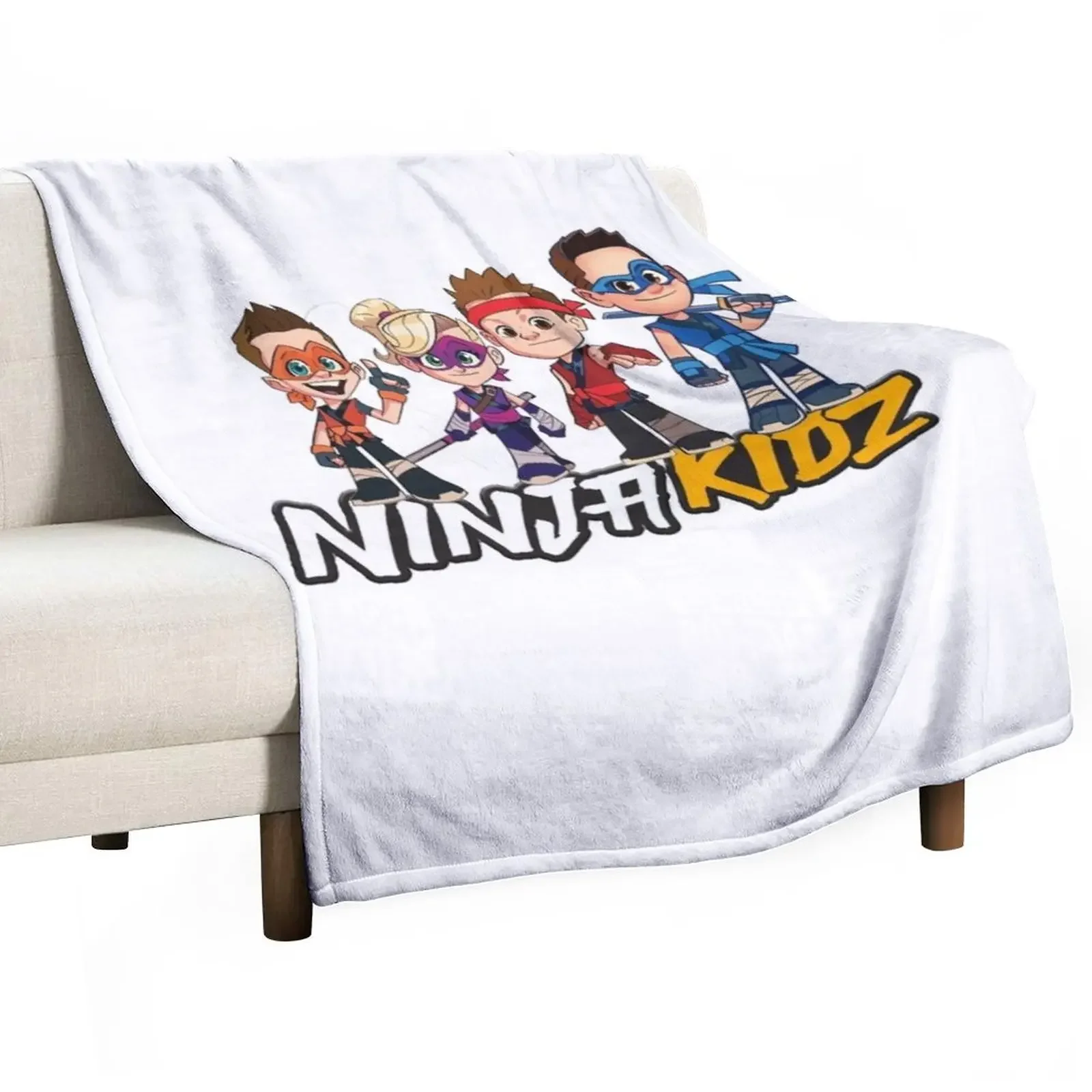 

Ninja Kidz TV Throw Blanket For Decorative Sofa Flannel Plaid Retros Blankets