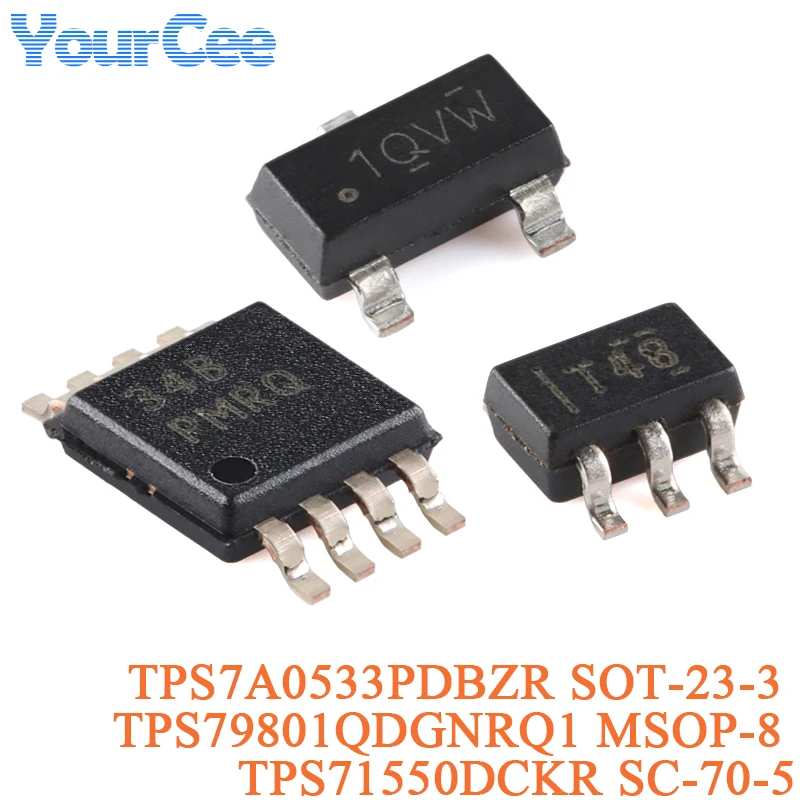 

5Pcs TPS7A0533PDBZR SOT-23-3 TPS79801QDGNRQ1 MSOP-8 TPS71550DCKR SC-70-5 Low Voltage Drop Regulator Chip