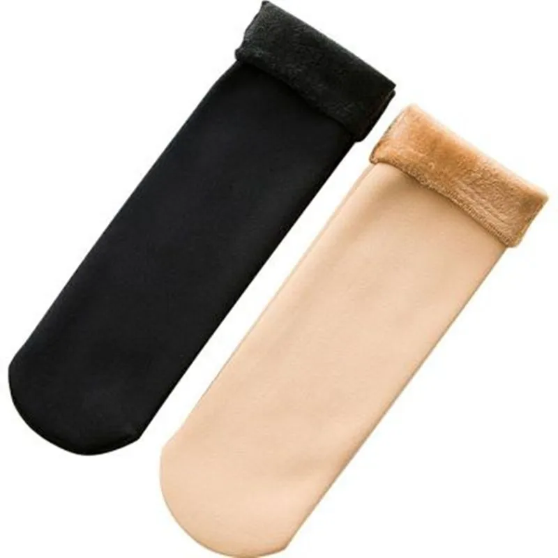 Ski Socks Winter Warm Thicken Wool Socks Men and Women Seamless Soft Solid Velvet Snow Socks Ski Boots Floor Sleeping Fashion Unisex
