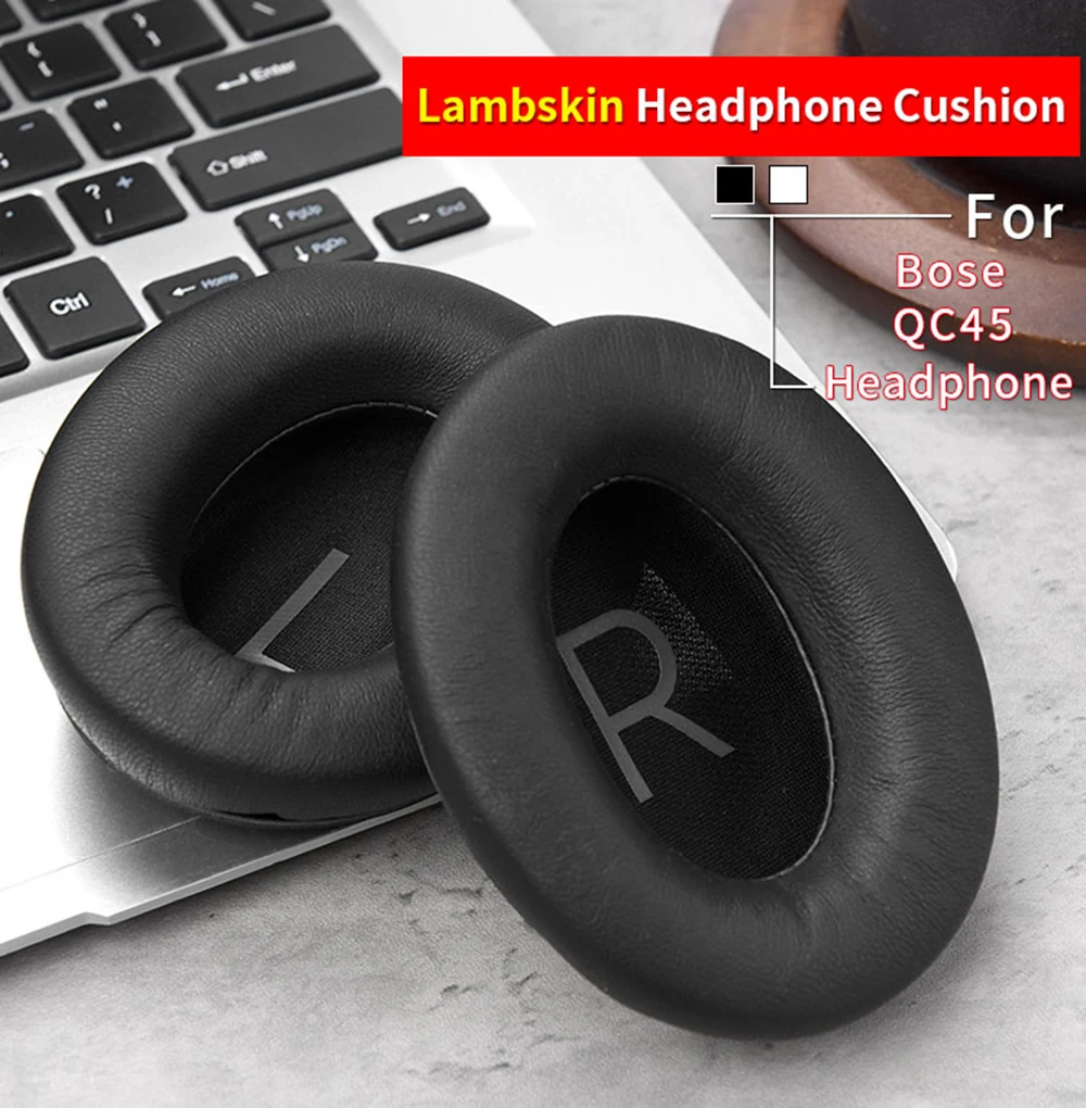 Lambskin Ear Pads For Bose QC45 Headphone Cushion QuietComfort 45 Headset Leather Foam Pad Earpads Sponge Earmuffs