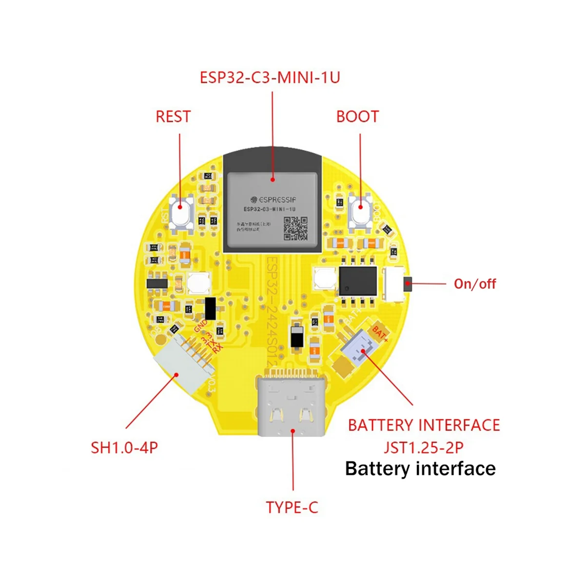 ESP32-C3  , 1.28 ġ  LCD ÷ ȭ,   , ġ г 