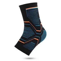 Enhanced Ankle Support Sleeve - Breathable Compression Protector - L (Blue orange)