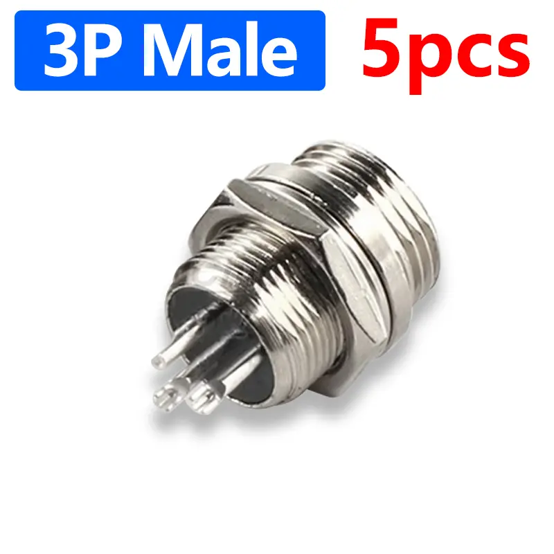 5pcs GX12 Aviation Connector 2 3 4 5 6 7 Pin Male Female M12 Connector Aviator Plug Socket image 16