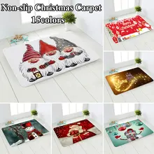 

Santa Claus Carpet Non-slip Soft Doormat Christmas Print Doormat Absorb Water Bath Mat for Bathroom Home Kitchen Bedroon