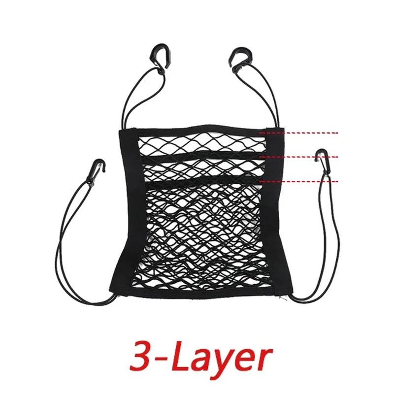Universal Stretchy Polyester Car Truck Seat Mesh Storage Mesh Bag with Hook Between Seats Storage Bag