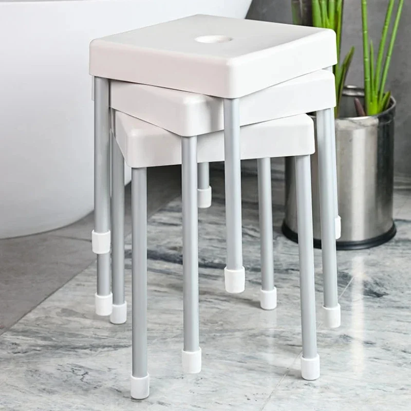 

0735 Sitting Bath Stool Aluminum Alloy Bathroom Chair Anti-skid Waterproof Small Stool Elderly Shower Stool Foot Stools Shower S