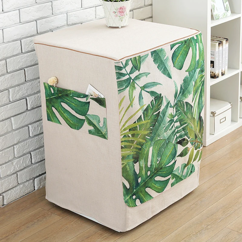 

Thicken Fabric Sunscreen Washing Machine Cover Cotton and Linen Automatic Drum Wasmachine Dustproof Cover All Inclusive