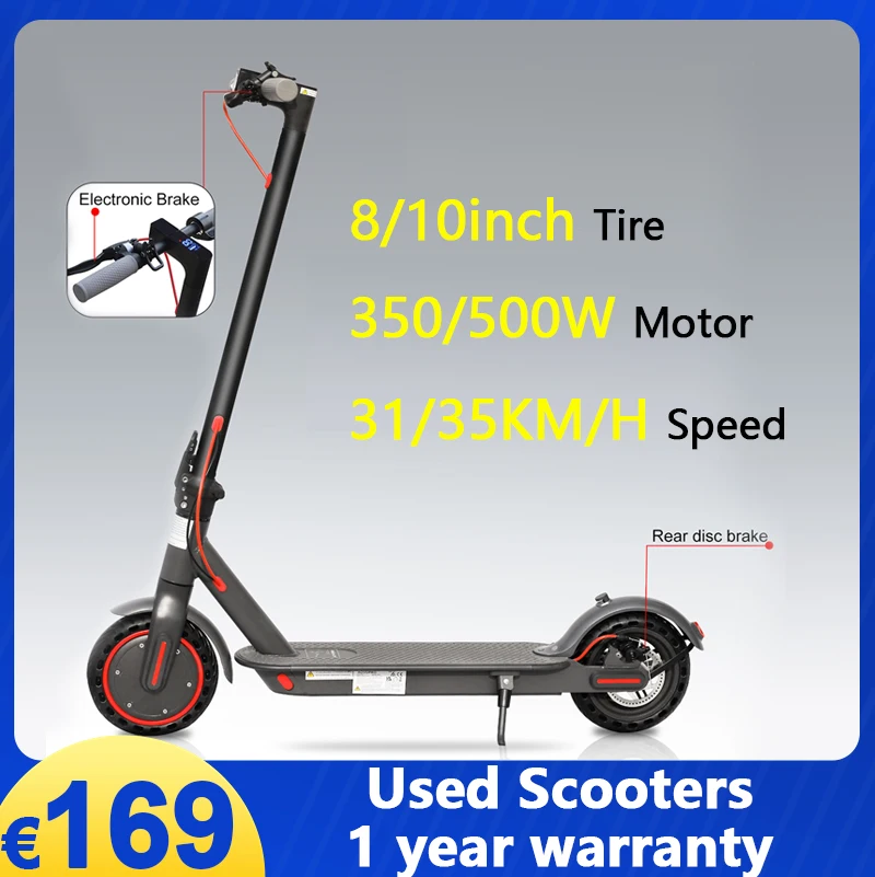 Aovopro 350/500W E-Scooter Adulto 10 Pollici Scooter Elettrico 14.5Ah Batteria Scooter Per Adulti Adolescenti 35 Km/H Scooter Usati Smart