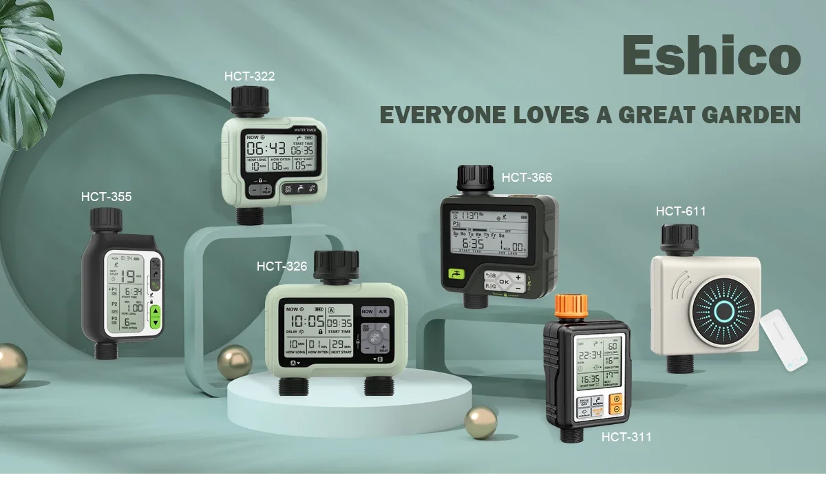 Eshico HCT-322 Automatic Water Timer Garden Digital Irrigation Machine Intelligent Sprinkler Used Outdoor to Save Water&Time
