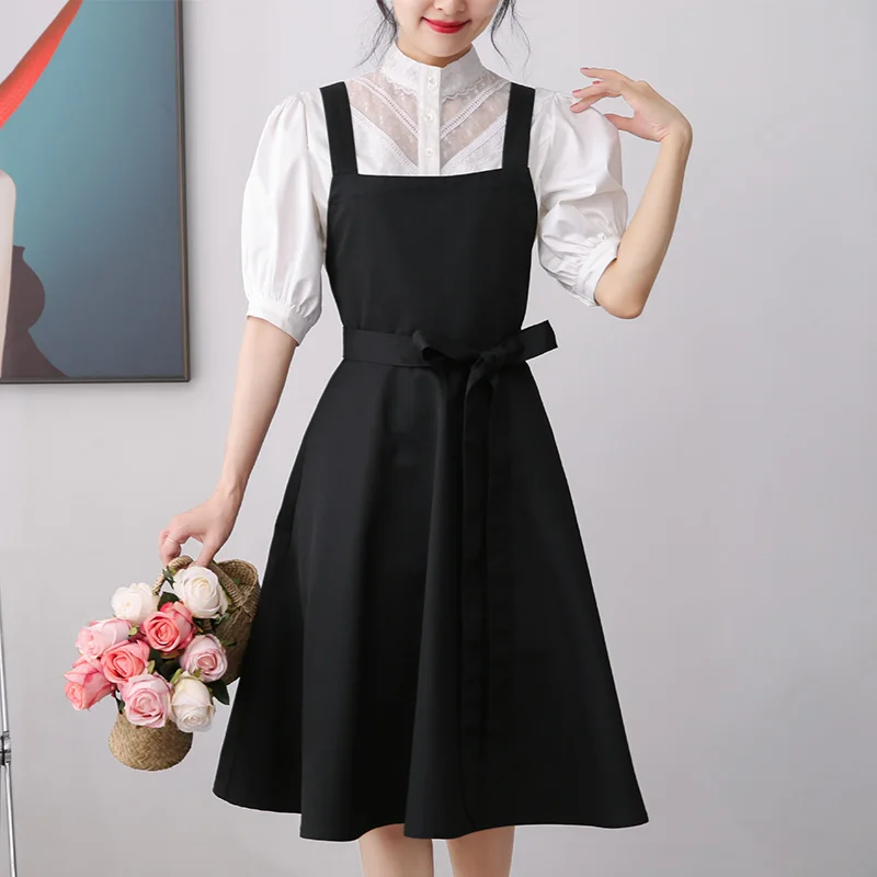 Cross Back Women Apron Dress Cooking Kitchen Hairdresser Salon Florist Flower Shop Bib Garden Waiter Waitress Cleaning Overall