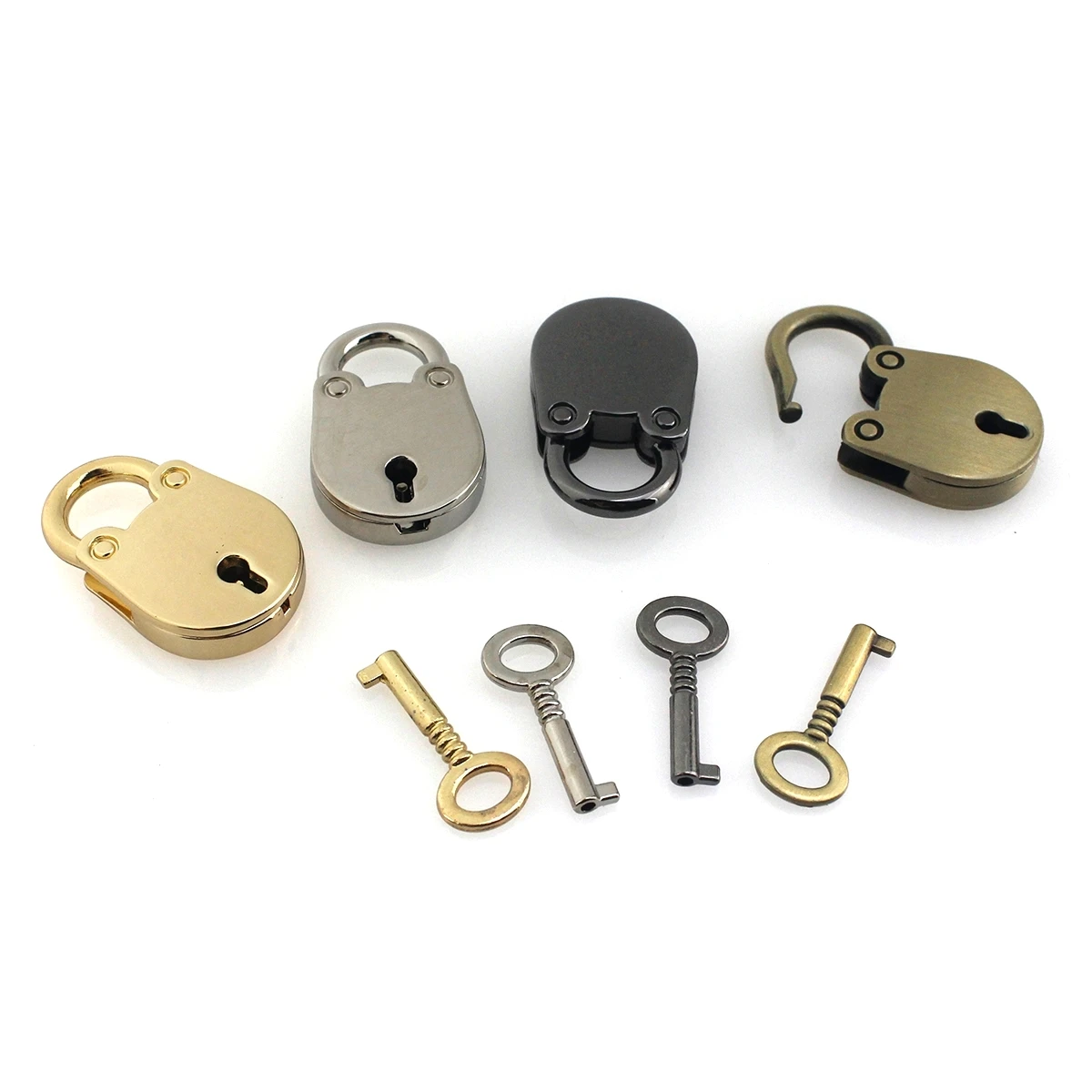 5 NEW Small Metal Padlock Mini SILVER Tiny Luggage Donation Craft Box Lock & Key 