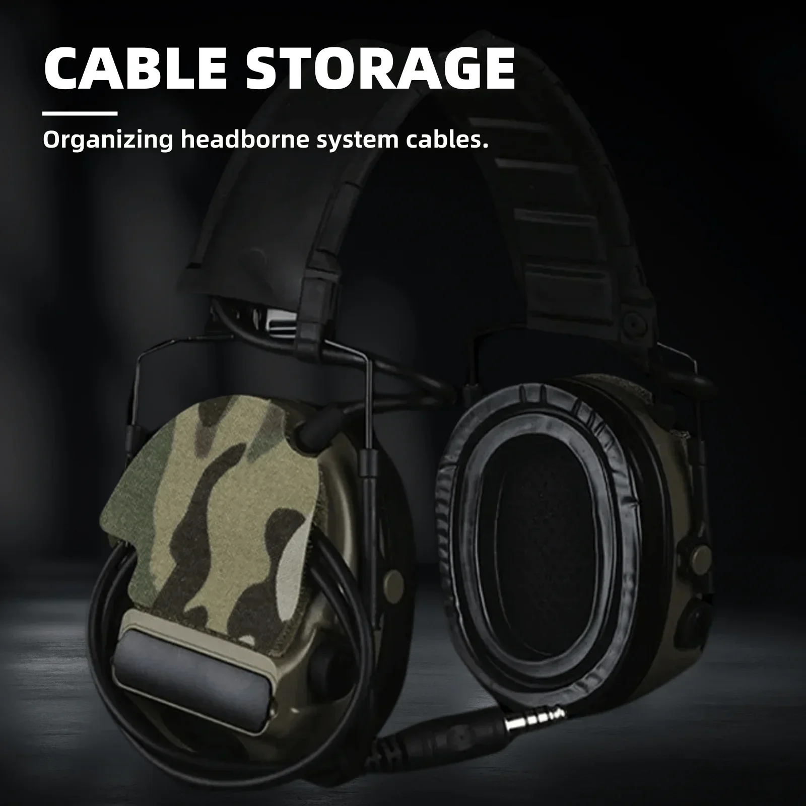 Headset Hook and Loop Fastener Compatible with ComTac(II/III/V/VI) for Attach Patches Cable Storage and Hunting Camouflage