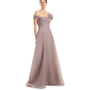 Abiti Personalizzati per la Madre della Sposa, Vestiti Formali Linea A, Abito da Cerimonia Monospalla con Perline, Abiti Vintage per Invitate al Matrimonio