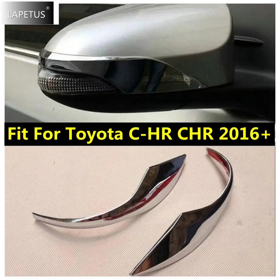 

2PCS ABS Chrome Rearview Side Door Turning Mirror Cap Decoration Cover Trim Accessories Exterior For Toyota C-HR CHR 2016 - 2021