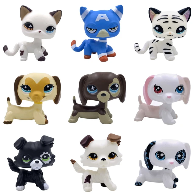 LPS CAT Littlest pet shop toys standing short hair cat original kitty fox  puppy dog Old